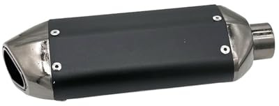 Motorcycle exhaust center pipe Motorcycle Accessories Exhaust Pipe System 125cc/150cc Sliding Adjustable Muffler Outlet Tail Nozzle Noise Reduction(Black color)