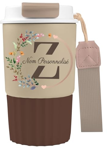loongway mug isotherme personnalisable thermos café tasse thermos en acier inoxydable – Cadeau personnalisé avec motifs et texte pour anniversaire, Noël, bureau et voyage