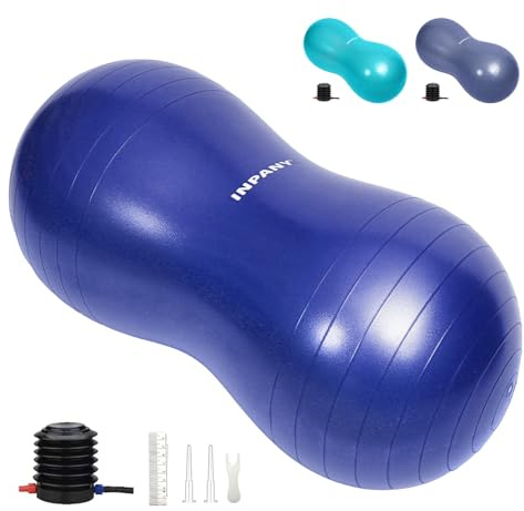 INPANY Peanut Ball - Exercise Ball for Labor Birthing, Anti-Burst Physical Therapy for Kids, Core Strength, Flexible Seating, Home & Gym Fintness, Sensory Chair Wiggle Seat for Boys and Girls