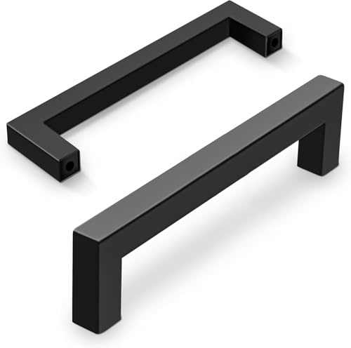 Vortix 15 maniglie per mobili in acciaio inox nero opaco, distanza tra i fori 128 mm, design moderno per mobili da cucina, mobili da bagno e cassetti
