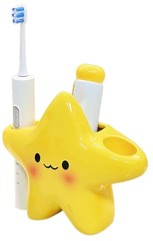 Portacepillos De Baño | Organizador De Almacenamiento Estrella | Soporte Divertido para Cepillos Eléctricos,para Pasta de Dientes Afeitadora Ducha Encimera Hogar Dormitorio Cocina Sala de Estar