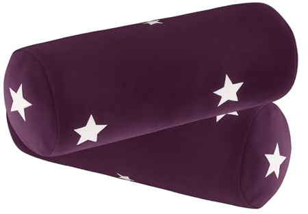 BaSaTex Winter Plüsch Kissenbezug, 2er Pack, 40x15 cm, Lila | Kuschelig Weich, Öko_Tex, Nicky Cashmere-Touch für Nackenrollen