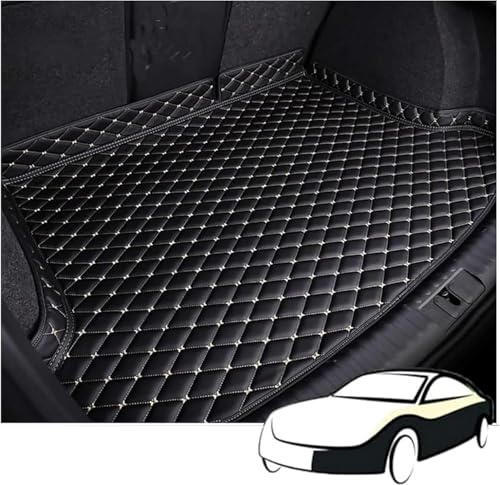 Auto Kofferraummatten für Jeep Avenger Elektro (ab 2023) 2024 2025 2026, Wasserdicht Antirutsch Leather Protective Mat Boot Liner Interieur Zubehör,B Black White