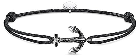 THOMAS SABO Colección de pulseras Little Secret para Mujer, Ancla ennegrecida