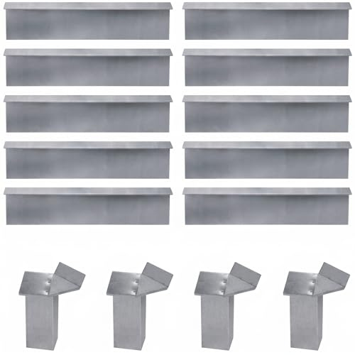 bellissa Schneckenzaun 14-TLG Schneckenblech verzinktes Metall H20 cm | Premium Rasenkante, Beeteinfassung & Beetumrandung, Langlebige Schneckenabwehr