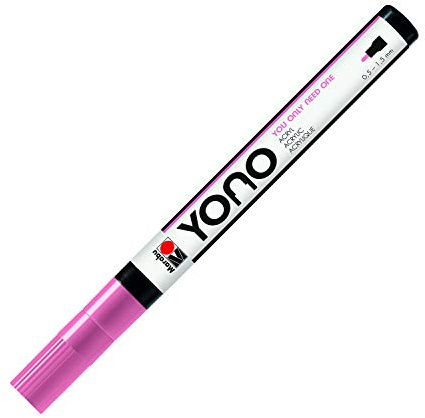 Marabu 12400101033 - YONO Marker, Rosa 033, vielseitiger Acrylstift mit feiner japanischer Rundspitze 0,5 - 1,5 mm, wasserbasiert, lichtecht und wasserfest, für nahezu alle Untergründe