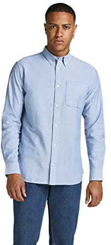 JACK & JONES Camicia da Uomo Slim Fit, Blu Cashmere, vestibilità Aderente, XL