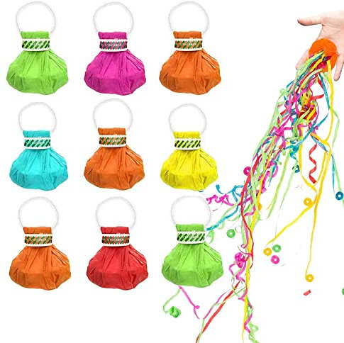 Streamer per Feste, 10 Pezzi Compleanno Filanti, Stelle Filanti, Bomba Coriandoli, per Spettacoli di Capodanno, Feste, Compleanni, Matrimoni, Lauree, Spettacoli, Facile da Pulire(Colore Casuale)