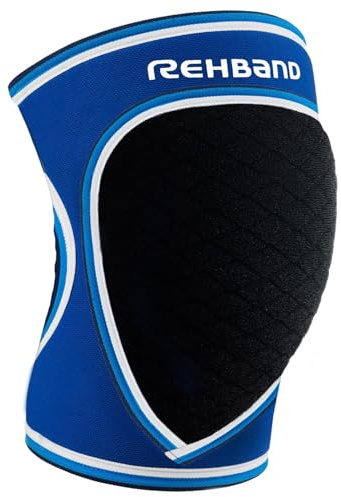 Rehband Genouillères pour le Handball, le Volley-ball, Genouillères en Néoprène confortables, à la coupe anatomique, Protection de Genou Sportive pour Femmes et Hommes, Couleur:Bleu, Taille:S
