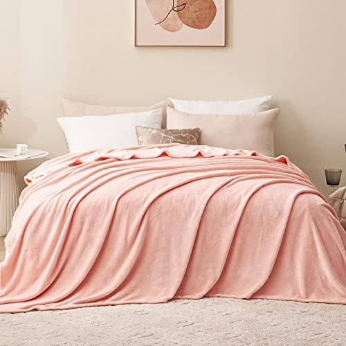 Aisbo Kuscheldecke Flauschig Decke Rosa - Fleecedecke 220x240 cm XXL Große Warme Couchdecke, Kuschlige Wohndecke Pink Weich als Sofaüberwurf Blanket Sofadecke Bett für Winter