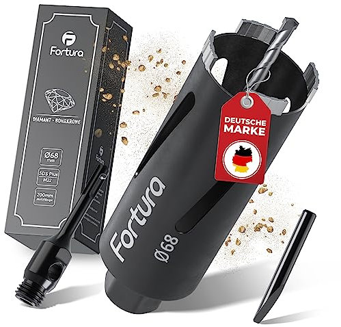 Fortura Mèche à noyau/trépan Ø 42-162 mm/200 mm de longueur/SDS Plus/foret étain/couronne de forage diamantée/couronne de forage, prise de courant, foret à carottage