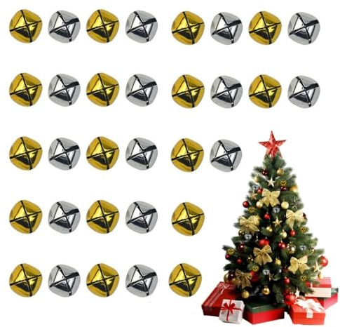 TANCUDER 100 Stück Glöckchen Weihnachts Glöckchen Deko Glöckchen 12mm Kleine Glöckchen Mini Metallglöckchen Glöckchen zum Basteln für Weihnachtsbaum, Heimwerker, Armband, Schmuck (Silber, Gold)