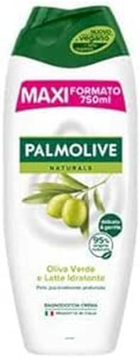 Palmolive Bain douche Crème Naturals Olive Vert et Lait Hydratant, 2 x 750 ml