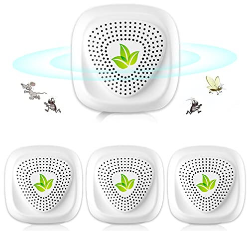 Ultrasuoni per Topi,Repellente Anti Zanzare Ultrasuoni Interno Dispositivo Anti Topi, Insetti, Zanzare, Scarafaggi, Ratti, Formiche, Ragni 4 Pack