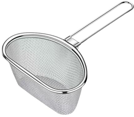 JISADER Noodles Colino Pasta Bollire Cestino Setaccio Gancio Acciaio Inossidabile Colino per Spaghetti Colino Cucchiaio per Campeggio Ramen Noodle