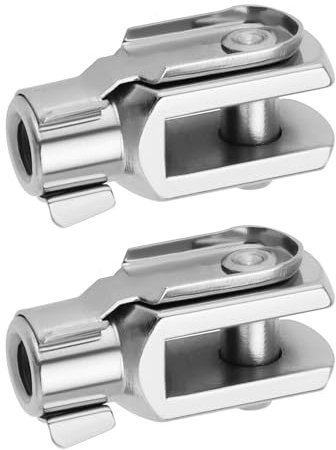 Be In Your Mind 2 piezas de rosca M6 x 1 de 32 mm de longitud, cilindro de aire, horquilla de extremo de horquilla con pasador de resorte, conector en Y de acero chapado en zinc para equipos