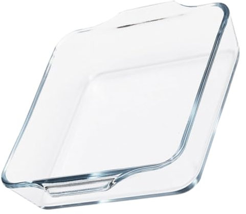 WATIIFUFU Plat à Four Verre Transparent Avec Poignées Doubles Pour Cuisson Service Résistant Aux Hautes Températures Parfait Pour Plats Cuisinés s Occasions Spéciales