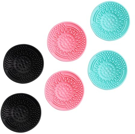 NIYANGLE 6pcs Brush Cleaning Mat Silicone Brush Scrubber Cup Makeup Cleaner Mat for Cleaning Tools Use Make up and Face Cleansing