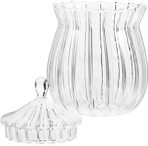 POPETPOP Boîte à Thé Verre Transparent Pot à Sucre et Bocaux de Rangement pour Thé Séché Confitures et Biscuits avec Couvercle Easy-open