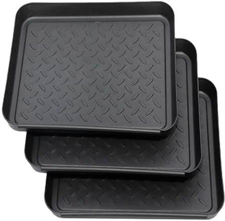 SHINEOFI 3pcs Shoe Boot Tray Storage Boot Mat Indoor Outdoors muddy Shoes Cubby Mat Flower Pot Plate