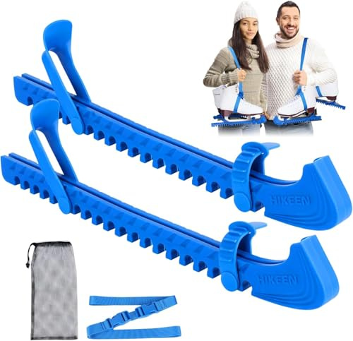 BOOSTEADY Ice Skate Guards with Shoulder Straps,Enhanced Stability Ice Skate Blade Guards,Non-Slip Hockey Skate Blade Protector for Adult and Kids 1 pair Blue