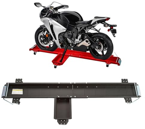 Déménagement robuste pour moto et scooter, avec béquille centrale, plate-forme de transport de moto – Charge de 567 kg pour garage et patin de stationnement
