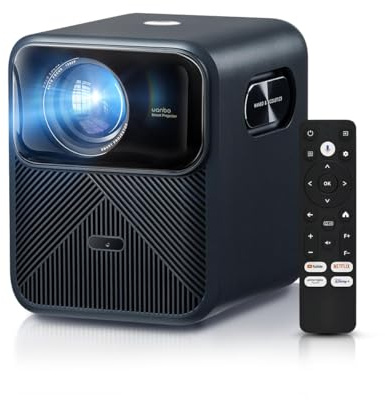 Smart Beamer 4K Heimkino, MEMC/Google TV/1200ANSI/Netflix, HDR10, Autofokus Trapezkorrektur, 20W HiFi Speakers, 1080P FHD, WiFi Bluetooth, Wanbo Mozart 1 Pro Projektor Heimkino Outdoor Gaming