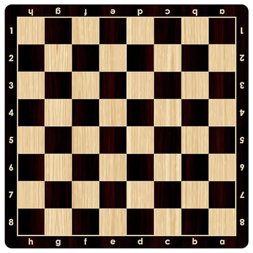 Échiquier enroulable de qualité supérieure de 50,8 cm, taille tournoi - Tapis de souris en caoutchouc souple avec impression réaliste de grain de bois, lavable et antidérapant - Notations