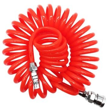 Veemoon Spring Hose Pu Coiled Air Hose for Compressor Joint Retractable Garden Use