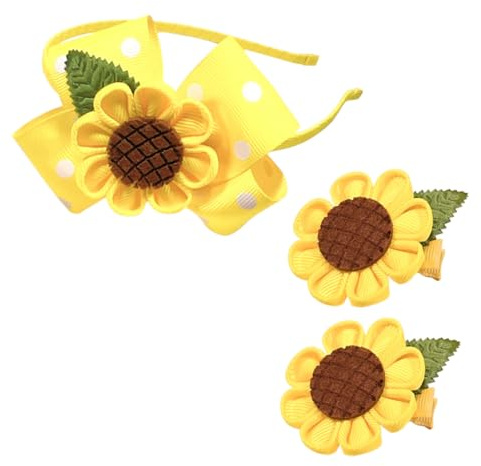 Hohopeti Haaraccessoires Einfach und Geburtstag für Gewebe Tragen Bequem zu Sonnenblumen Satz mit Haarklammern Haarreif aus Metall Abschlussfeier Mädchen