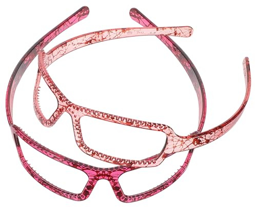 MOTHNUR 2 pièces Bandeaux pour Femmes Créatifs Forme de Lunettes Serre-tête Léger et Confortable Accessoires de Cheveux pour Maquillage Lavage Du Visage et Usage Quotidien Rouge Profond