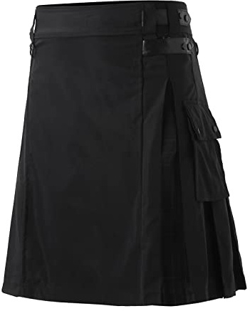 Generisch Pantalones deportivos largos para hombre, estilo escocés, estilo escocés, falda plisada con bolsillos en contraste