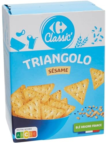 CARREFOUR CLASSIC' - Crackers aux Graines de Sésame et de Pavot - Recette aux Graines Toastees - la boite de 100g - Le Lot De 4