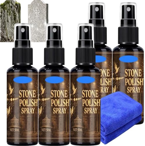 Gravar gravstensrengörare, gravsten restaureringsrengörare, granitmortelsrengörare, Multi Surface Head Stone Cleaner, gravsten smutsborttagning, marmor kyrkogård monument gravminnesmärke (5 st)