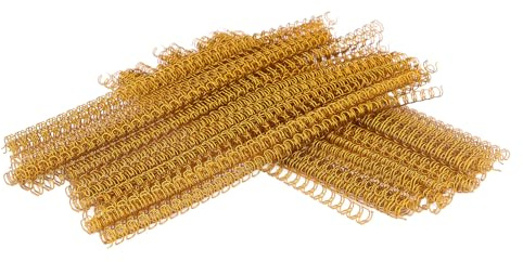 BAFOVY Dubbelslinga Trådbindning Rygg Nylonbelagd Bindtråd 6,4 Mm 3 Till 1 Delning 34 Loop Rymmer 20 A4-ark för Rapporter Presentationer Kontor Skola Dokumentbindning (Guld)