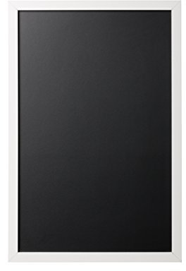 Bi-Office Lavagna Nera Per Gesso Back2Chalk Essentials, Cornice MDF Bianca Opaca, 60 x 40 cm