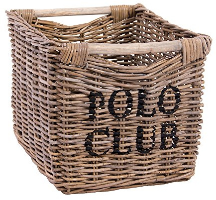 Vintage Line Aufbewahrungskorb Polo Club groß ca. 43 x 53 cm Korb Rattankorb Naturrattan