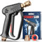 McKillans® Pistola per idropulitrice corta con ingresso M22 di ricambio, manico dell'acqua ad alta pressione con connettore rapido da 1/4, pistola idropulitrice compatibile con cannone a schiuma,