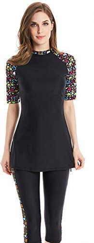 TianMaiGeLun Muslimischen Badeanzug Short Sleeve Bescheidene Badebekleidung Modest Swimwear (N4, Int'l 4XL)