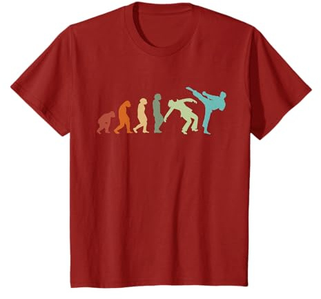 Karaté Arts martiaux Accessoires Cadeaux T-shirt Karate Taekwondo Aïkido Ju-Jutsu Kung-Fu Évolution Karaté Unisex-Adulte Noir Uni Manche courte Crew neck Coupe classique Vintage