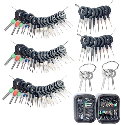 Maerd 76Pcs Car Terminal Removal Tool Kit, Universal Stainless Steel Pin Extractor Tool Set, Electrical Wire Connector Release Tools for Car, Motorcycle, Household Appliances & Electronics