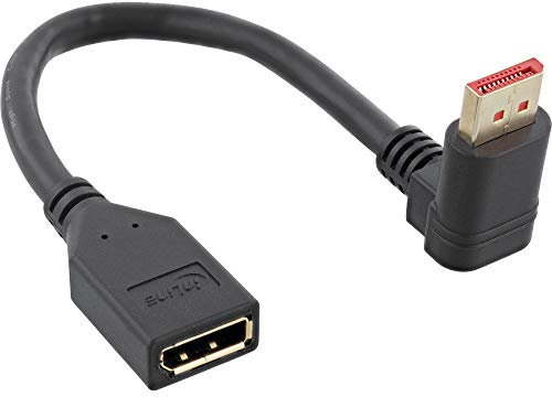 InLine® DisplayPort 1.4 Câble adaptateur ST/BU 8K4K coudé vers le haut Noir/doré 0,15 m