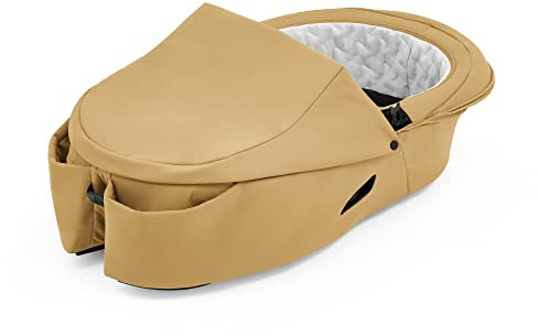 Stokke Xplory X Babyschale, Golden Yellow – Abnehmbare Babywanne für Xplory X Kinderwagen – Innen gepolstert & atmungsaktive Matratze – mit Vabnehmbarem Windschutz & 2 praktischen Taschen