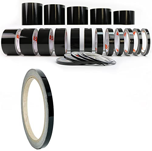 Auto Zierstreifen Schwarz Hochglanz KFZ Folienstreifen Autodekor Folie Autogrill Motorrad Streifen Basteln Modellbau (6 mm)