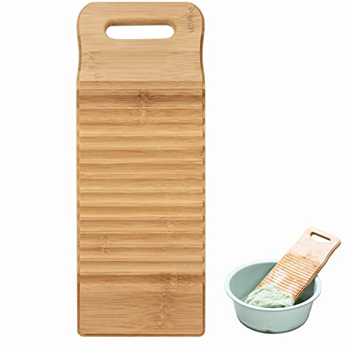 1 Stück Bambus Waschbrett, Große Wäsche Bord | Holz Waschen Kleidung Bord für Kleidung Hause Waschküche, Geeignet zum Waschen von Kinderkleidung(40 * 15 * 1.8cm)