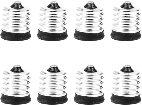 POPETPOP Adattatore portalampada, 8 pezzi, attacco per lampada, adattatore convertitore da E17 a E14, convertitore per lampade alogene a LED