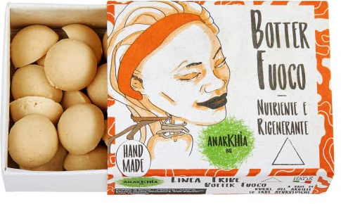 Botter Fuoco - Maschera Capelli Nutriente e Rigenerante - Impacco Solido Da Sciogliere In Acqua per cute e lunghezze con Burri, Oli, Argille ed Erbe ayurvediche - 50 Grammi