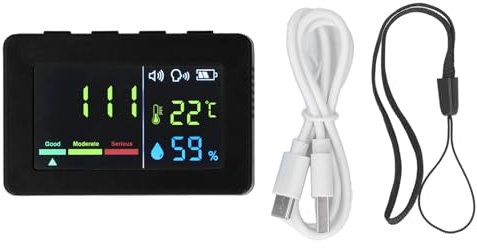 VTCO02 Thermomètre Extérieur Intérieur Professionnel, Hygromètre Numérique de Haute Précision, Jauge d'humidité Ambiante, Compteur de Température et d'humidité avec Fonction (Noir)
