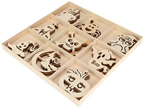 VILLFUL 45St Halloween-Anhänger Halloween-Schmuck für Baum Halloween-Baum halloween halloween assecoires Wohnkultur Halloween-Holzdekoration Halloween- aus Holz