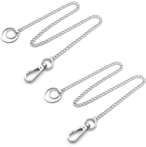 COYUN 2 Piezas Llavero Cadena Larga 40 Cm Para Cartera, Llavero de Acero Inoxidable con mosquetón, Llavero Largo, Cadena para Pantalones, Llavero Punk para Moteros, Camioneros
